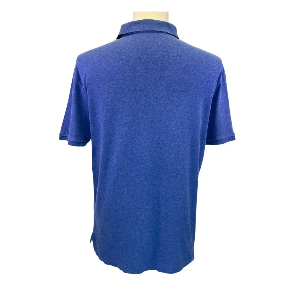 Polo Ralph Lauren Men's Blue Heathered Short Sleeve Polo Shirt Size L
